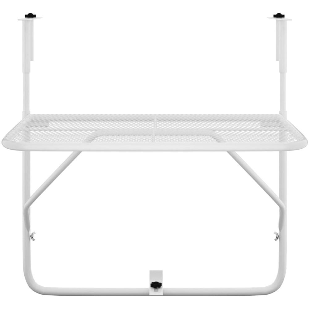 Tavolo Da Balcone Bianco 60x40 Cm In Acciaio - Foto 3