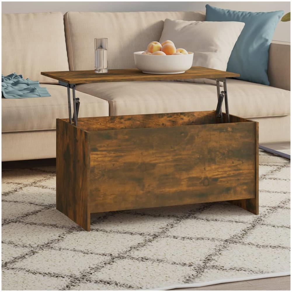 Tavolino Rovere Fumo 102x55,5x52,5 Cm In Legno Multistrato - Foto 1