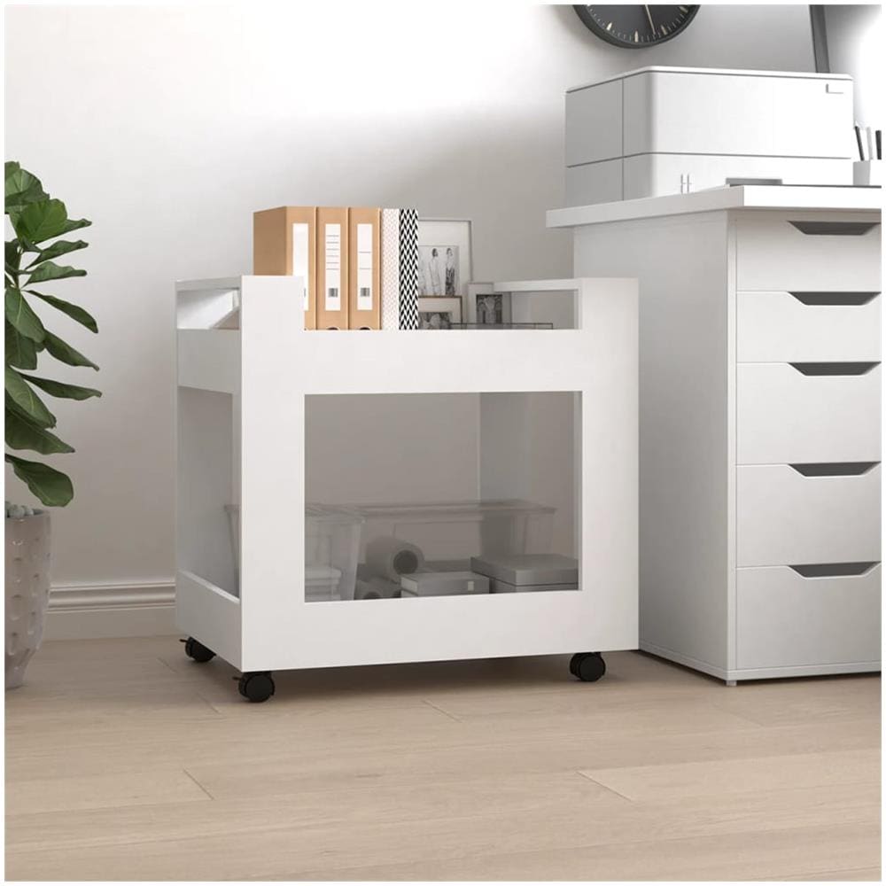 Carrello Per Scrivania Bianco 60x45x60 Cm In Legno Multistrato - Foto 1