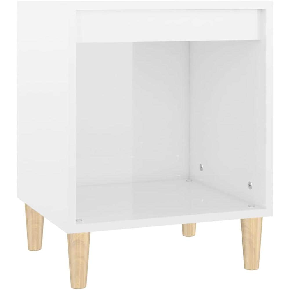 Comodino Bianco Lucido 40x35x50 Cm In Legno Multistrato - Foto 2