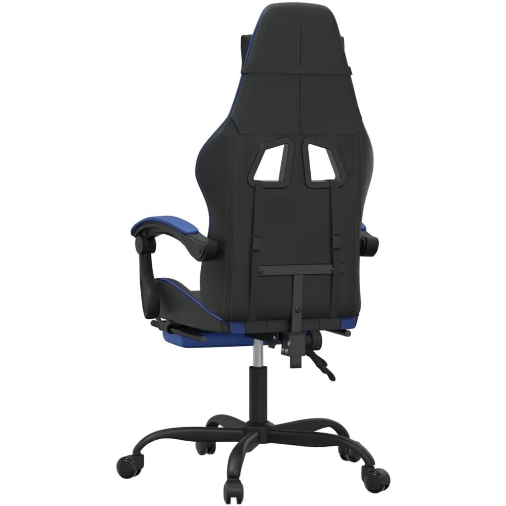 Sedia Da Gaming Con Poggiapiedi Nero E Blu In Similpelle - Foto 2