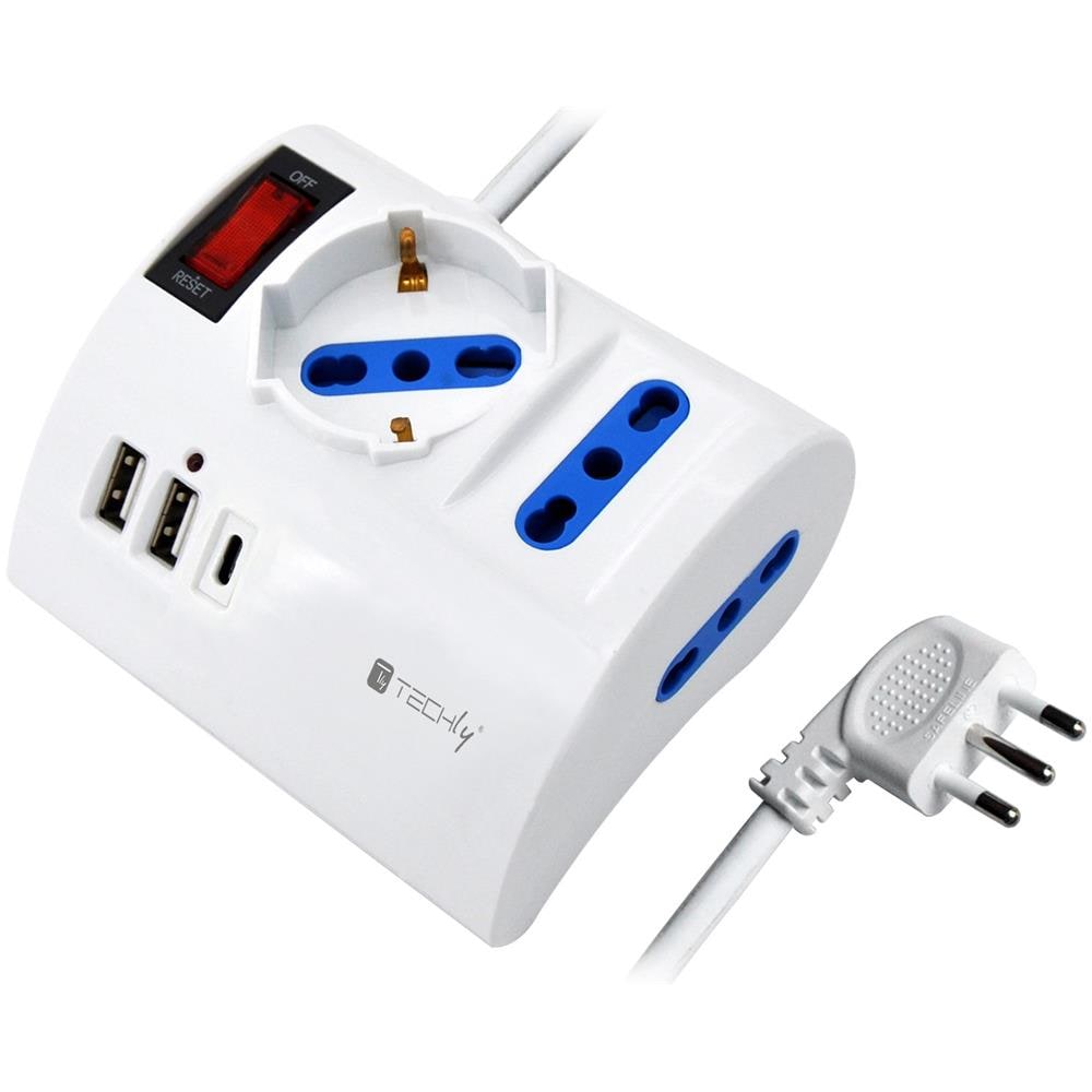 Multipresa Da Tavolo 3 Posti Con 2 Porte Usb-a E 1 Porta Usb-c Qc3.0 - Foto 1