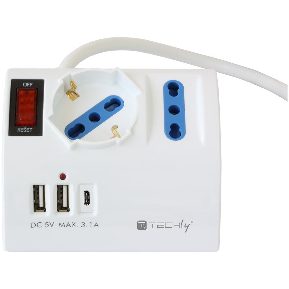 Multipresa Da Tavolo 3 Posti Con 2 Porte Usb-a E 1 Porta Usb-c Qc3.0 - Foto 2
