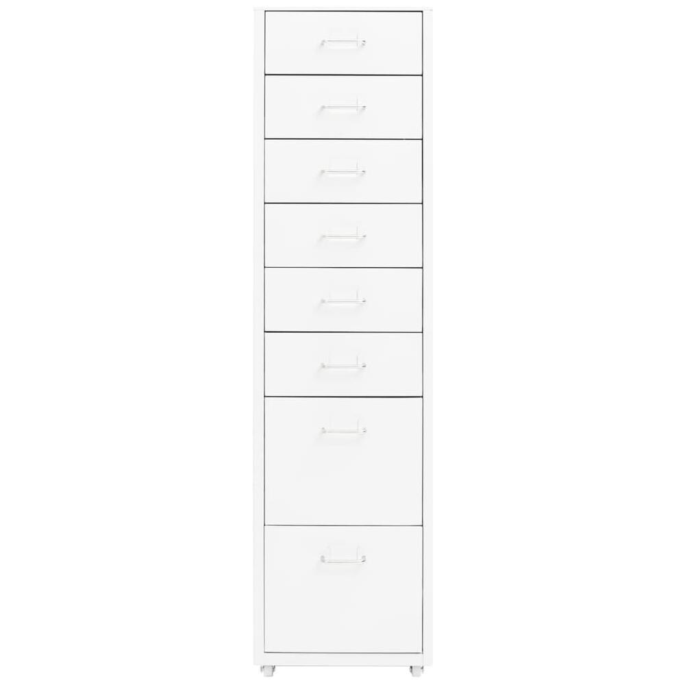 Schedario Mobile Bianco 28x41x109 Cm In Metallo - Foto 2