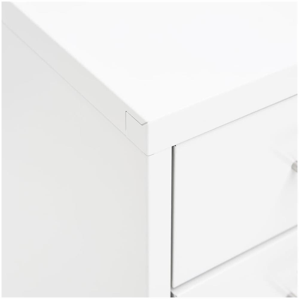 Schedario Mobile Bianco 28x41x109 Cm In Metallo - Foto 8