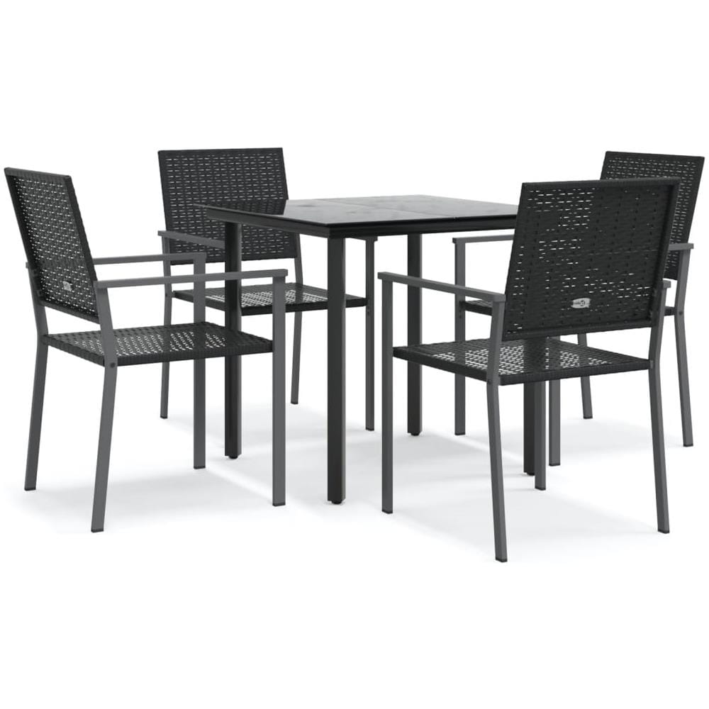 Set Da Pranzo Da Giardino 5 Pz In Polyrattan E Acciaio - Foto 2