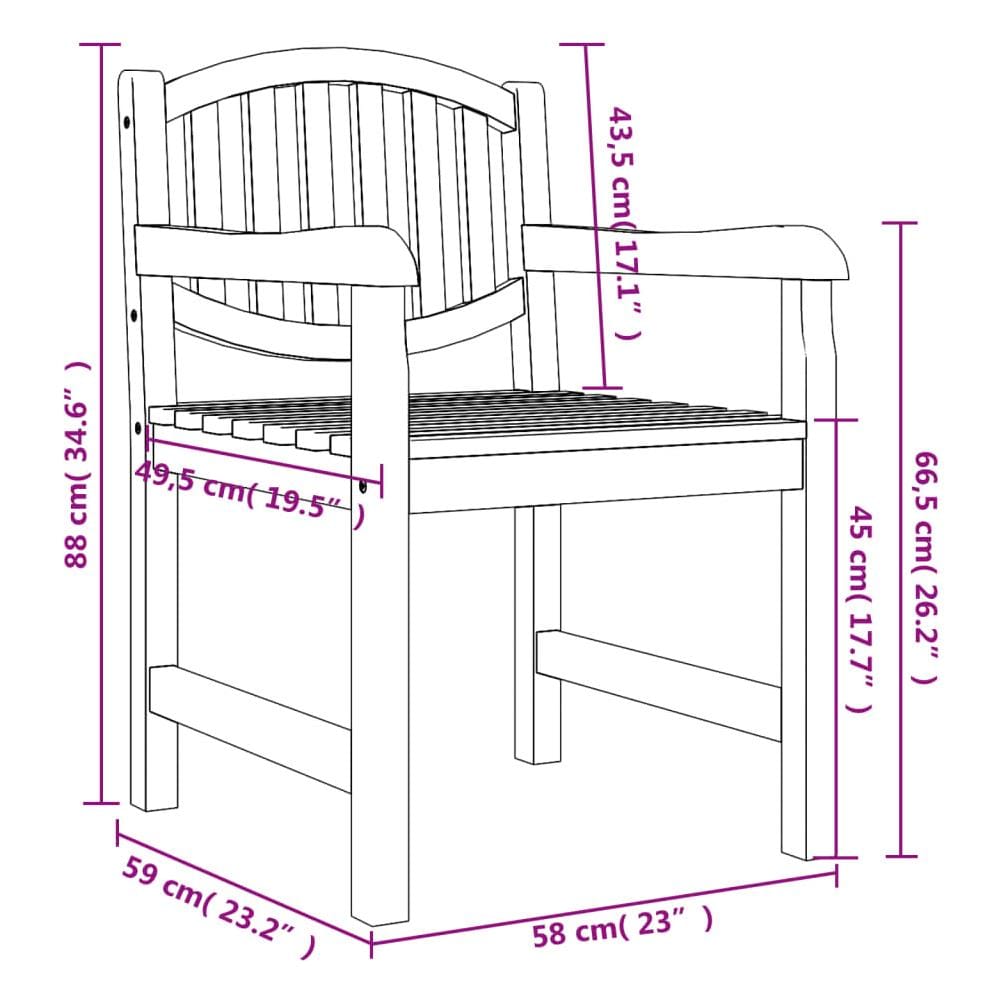 Sedie Da Giardino 2 Pz 58x59x88 Cm In Legno Massello Di Teak - Foto 2