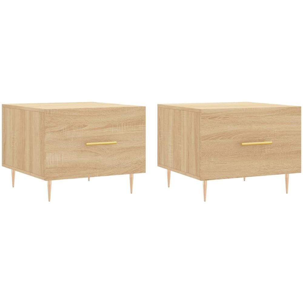 Tavolini Salotto 2pz Rovere Sonoma 50x50x40cm Legno Multistrato - Foto 2