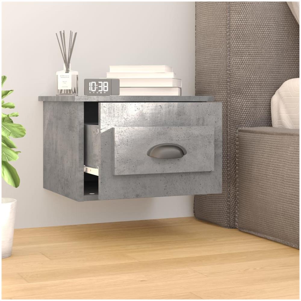 Comodini A Parete 2 Pz Grigio Cemento 41,5x36x28 Cm - Foto 3