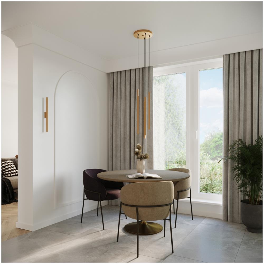 Sollux Lighting Lampada A Sospensione Pastelo 2 Oro Sl.1305 - Moderno Lampade A Sospensione D'oro 118x15x15 Cm - Foto 1