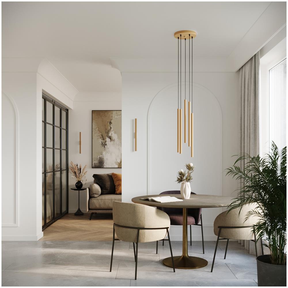 Sollux Lighting Lampada A Sospensione Pastelo 2 Oro Sl.1305 - Moderno Lampade A Sospensione D'oro 118x15x15 Cm - Foto 7