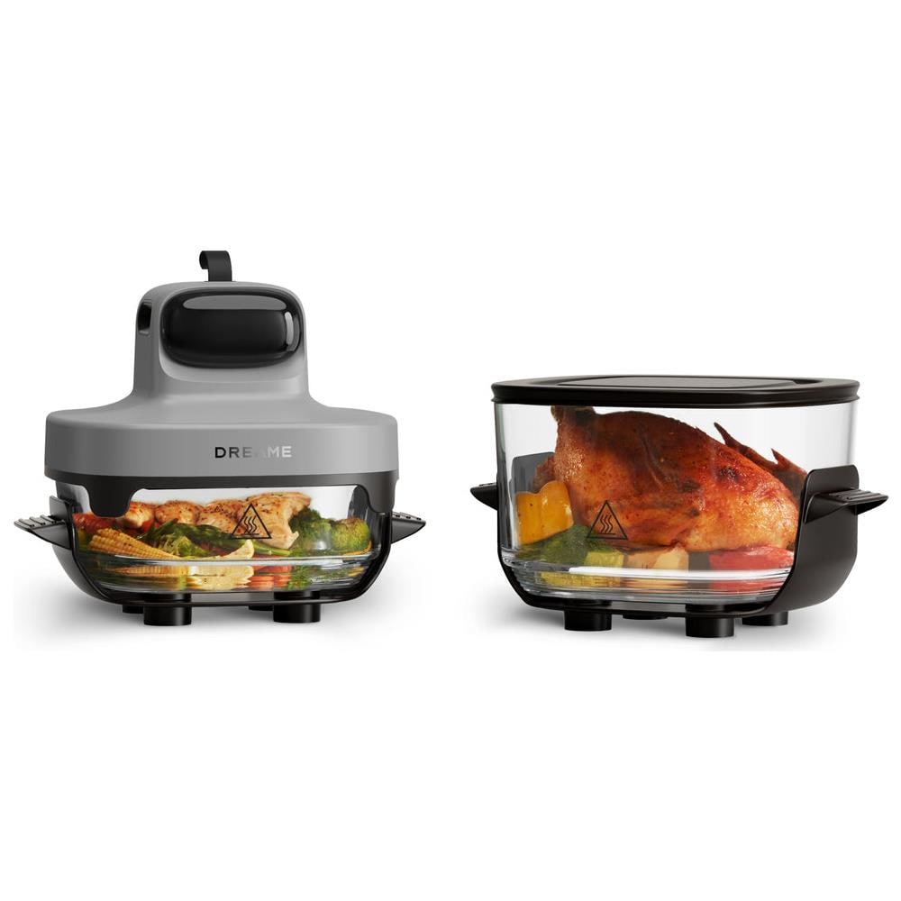 FRYERTP60 Tasti Singolo Indipendente 1500 W Friggitrice ad Aria Calda in Vetro 5 in 1Capacità 2.5/4.5 Litri Temperatura Max 200 °C - Foto 1