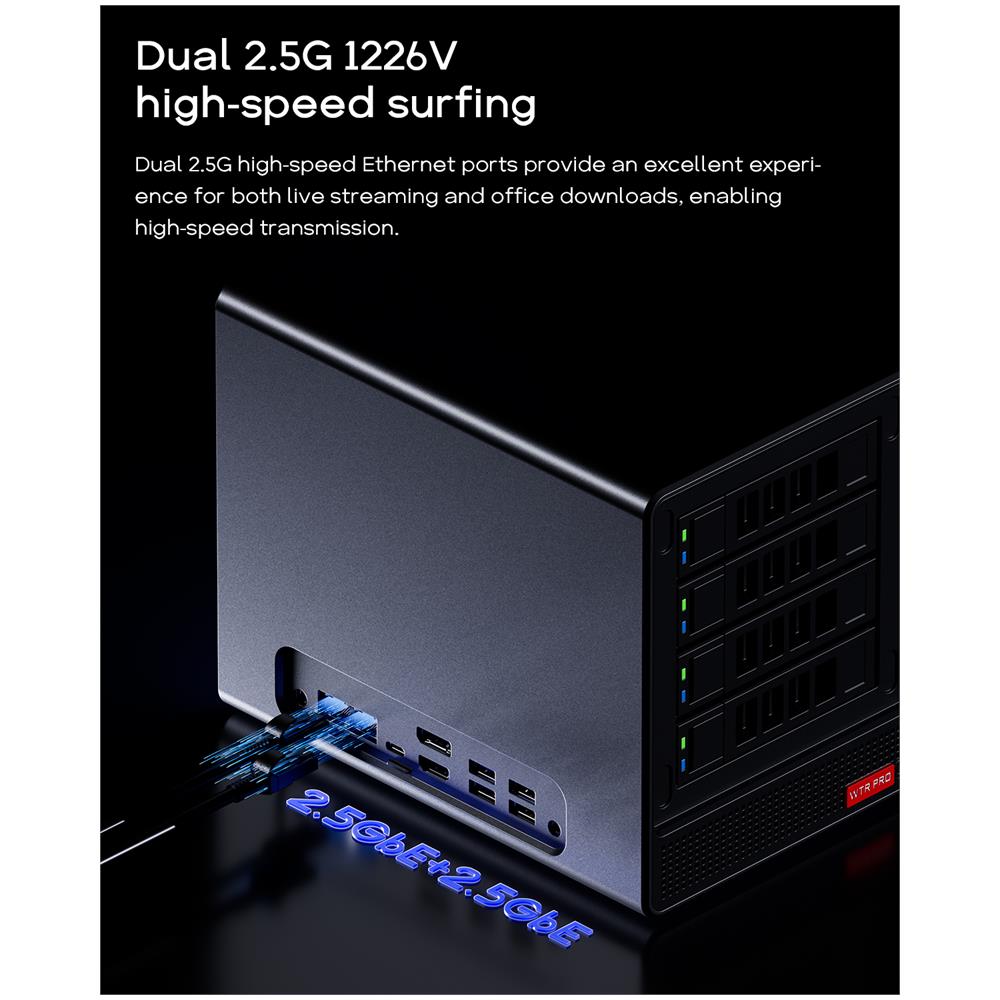 WTR Pro NAS Mini PC Barebone (senza RAM senza SSD), AMD Ryzen 7 5825U 8 core max 4,5 GHz, HDMI+DP+tipo C triplo display 4K - Foto 2