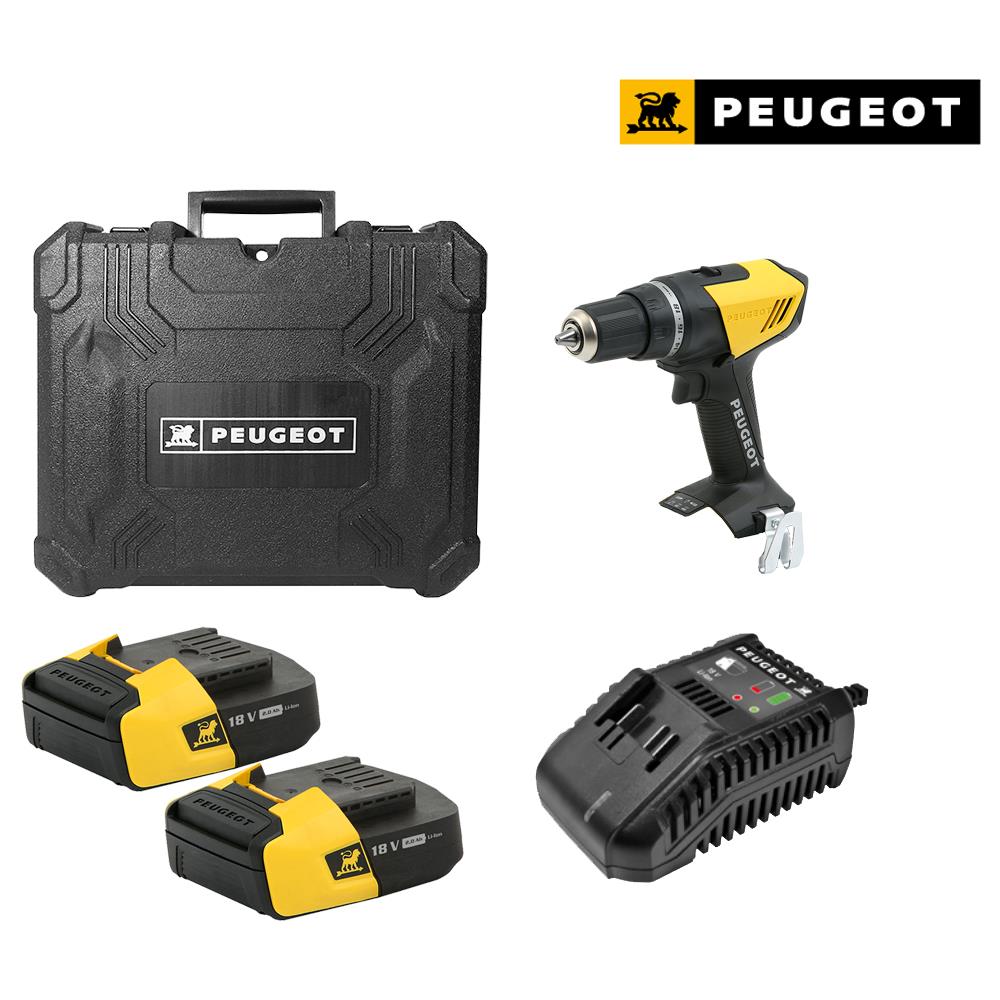 Trapano Peugeot Energydrill-18v20 - 2 Batterie 18 V 2.0 Ah - 1 Caricabatterie 250312 - Foto 2