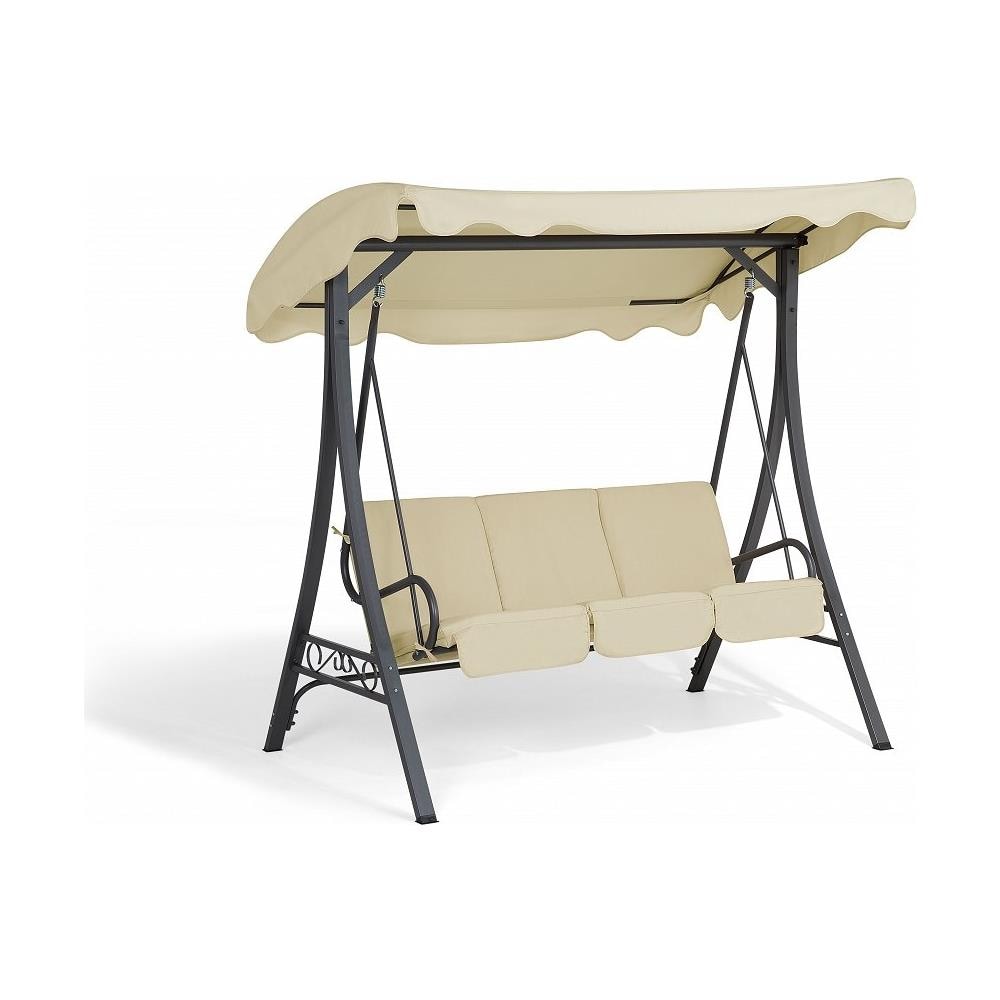 Dondolo Da Giardino In Metallo E Tessuto Beige Garbo - Foto 2