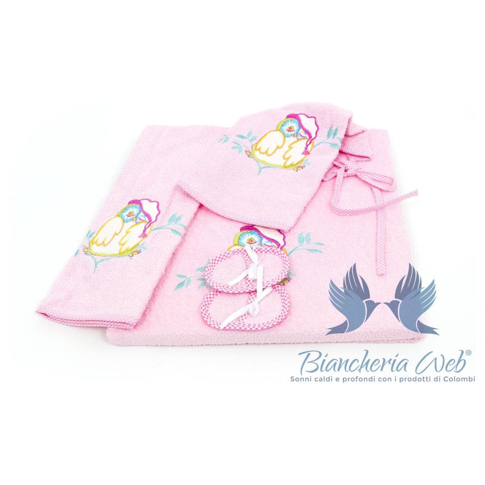 Corredo Neonato Set 4 Pezzi Modello Fabio Set 4pz Rosa - Foto 1