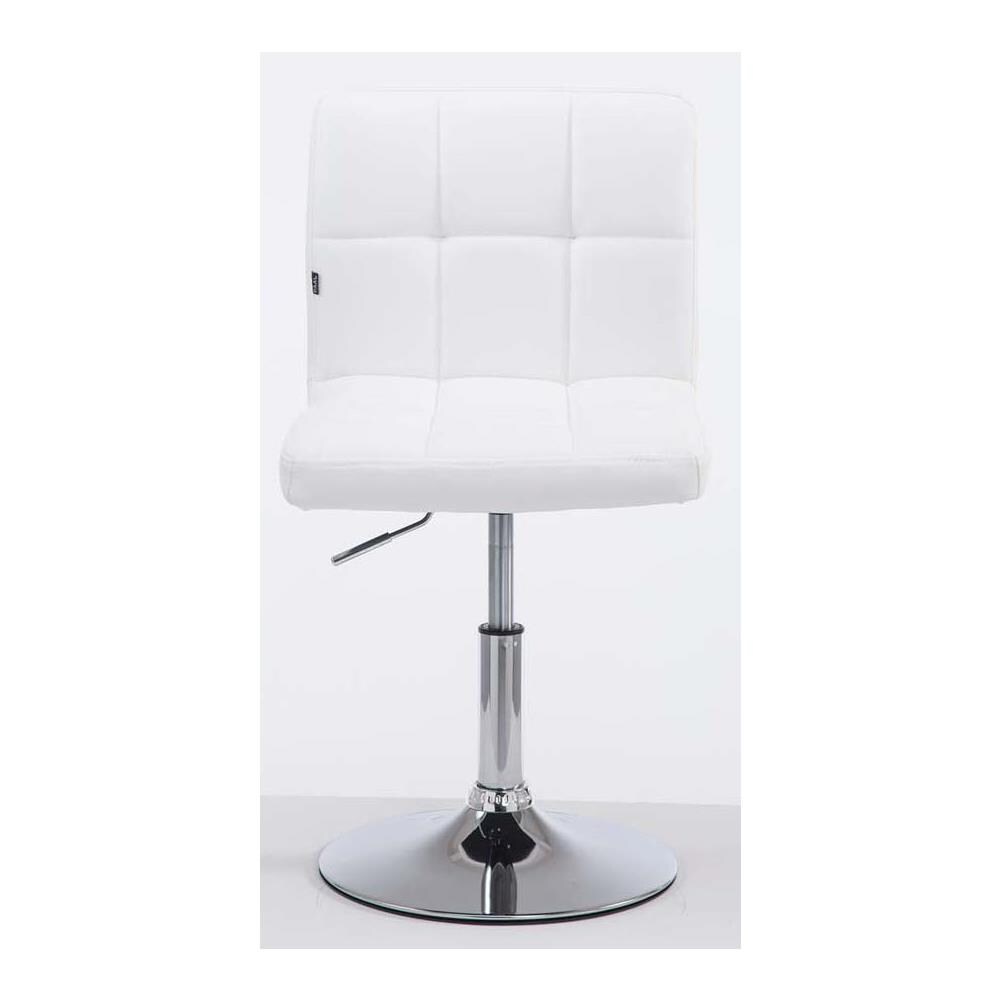 Set 2 Sedie Lounge Design Palma V2 I Coppia Sedie Sgabello Girevoli E Imbottite In Similpelle Trapunta I Sgabelli Regolabili 41-55 CM Bianco - Foto 2