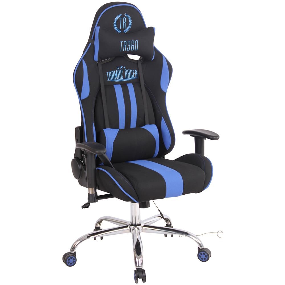Sedia Ufficio Massaggiante E Riscaldata Limit XM in Tessuto I Poltrona Racing Scrivania Schienale Reclinabile I Poltrona Relax Gamer Nero / Blu - Foto 1