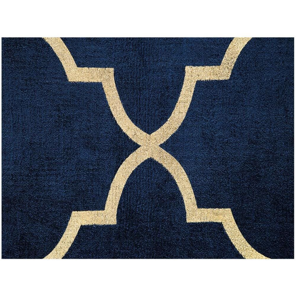 Tappeto A Pelo Corto Blu Marino / oro 140 X 200 Cm Yelki - Foto 2