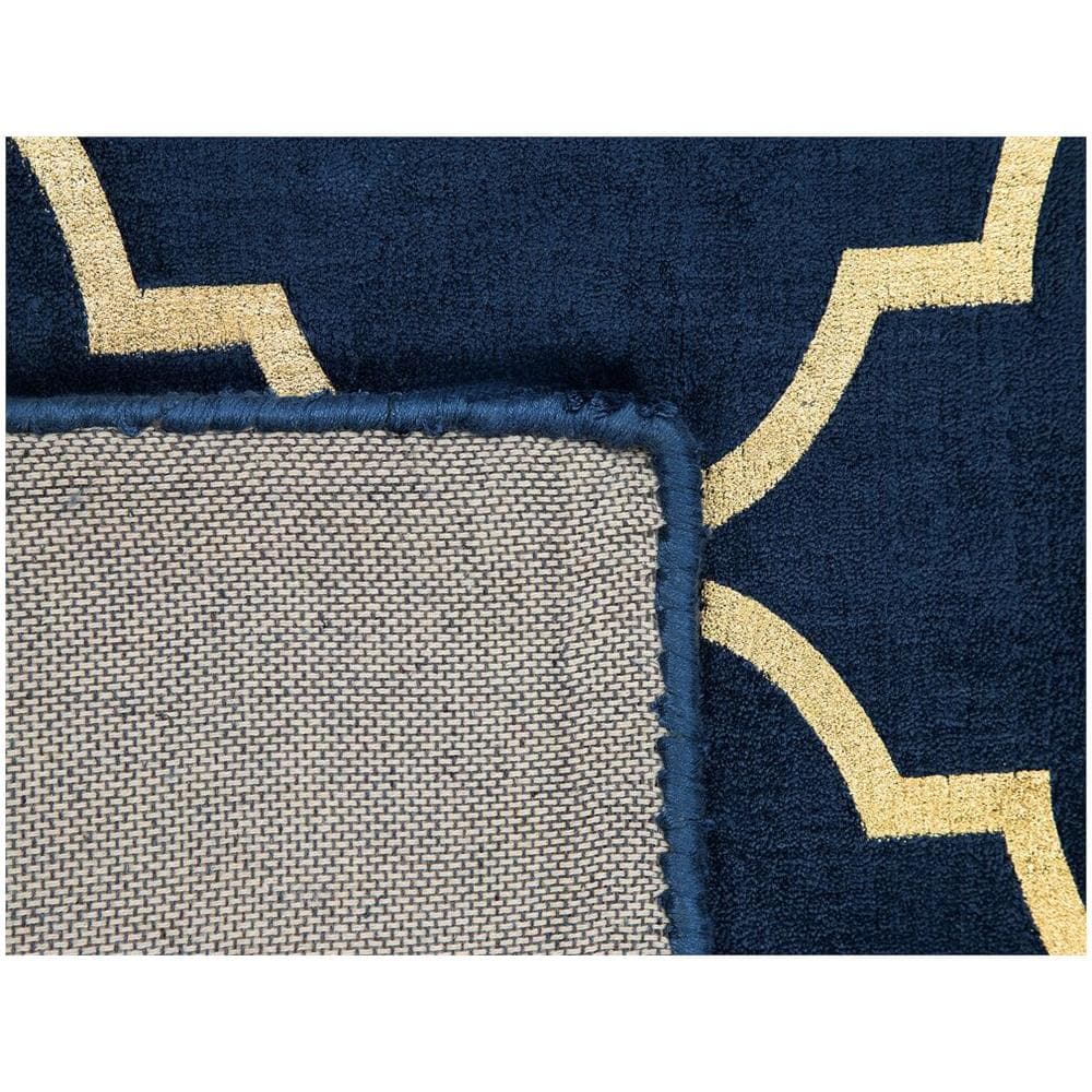 Tappeto A Pelo Corto Blu Marino / oro 140 X 200 Cm Yelki - Foto 10
