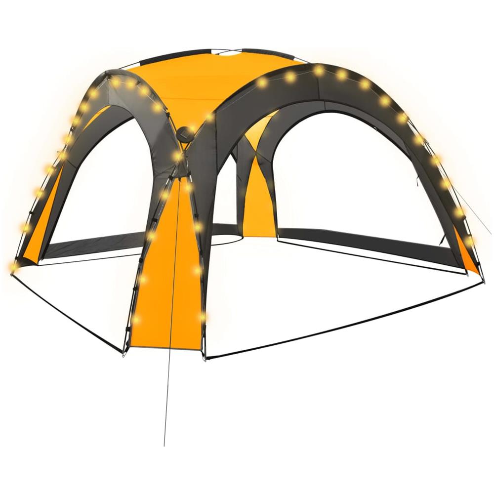 Tenda Per Feste Con Led E 4 Pareti 3,6x3,6x2,3 M Gialla - Foto 2