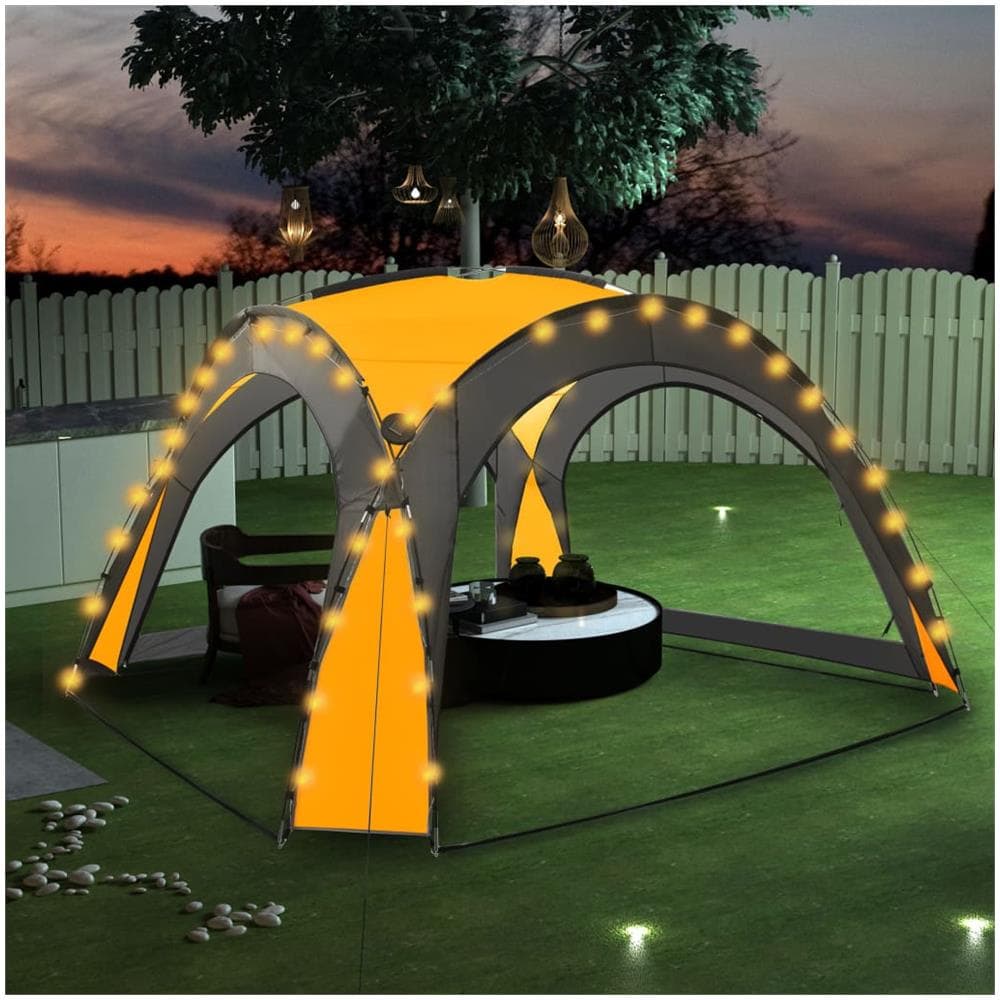 Tenda Per Feste Con Led E 4 Pareti 3,6x3,6x2,3 M Gialla - Foto 1