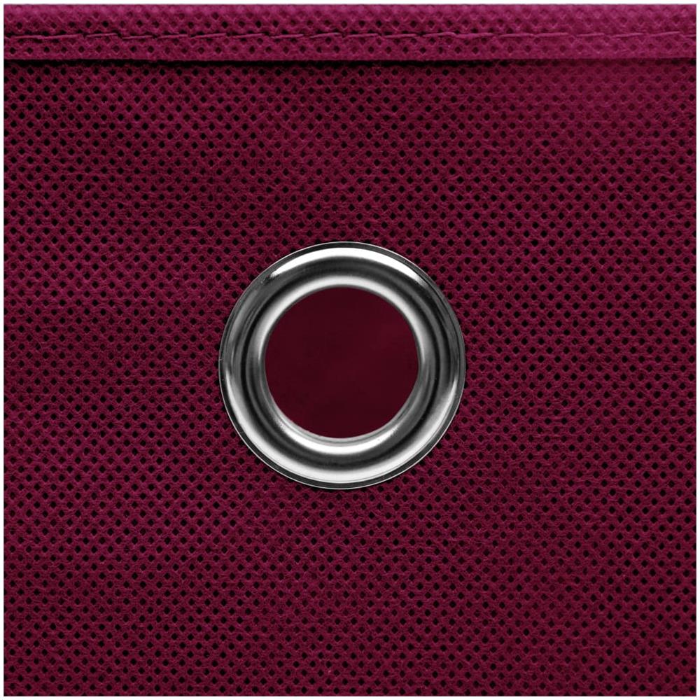 Scatole con Coperchi 4pz Rosso Scuro 32x32x32 cm Tessuto - Foto 2