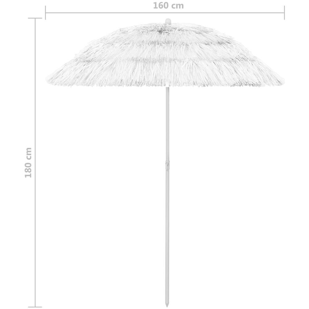 Ombrellone da Spiaggia Hawaii Bianco 180 cm - Foto 8