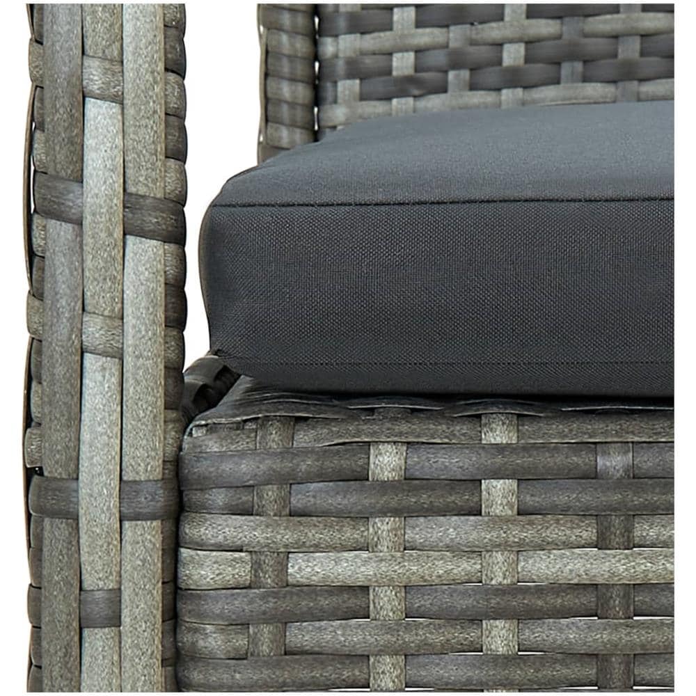 Set Divani Da Giardino 4 Pz Con Cuscini In Polyrattan Grigio - Foto 8