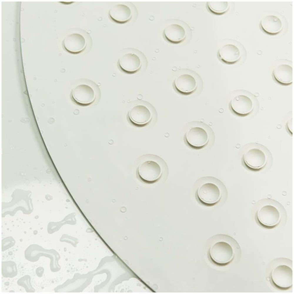 Tappetino da Bagno Antiscivolo Rotondo 55 cm Bianco - Foto 3