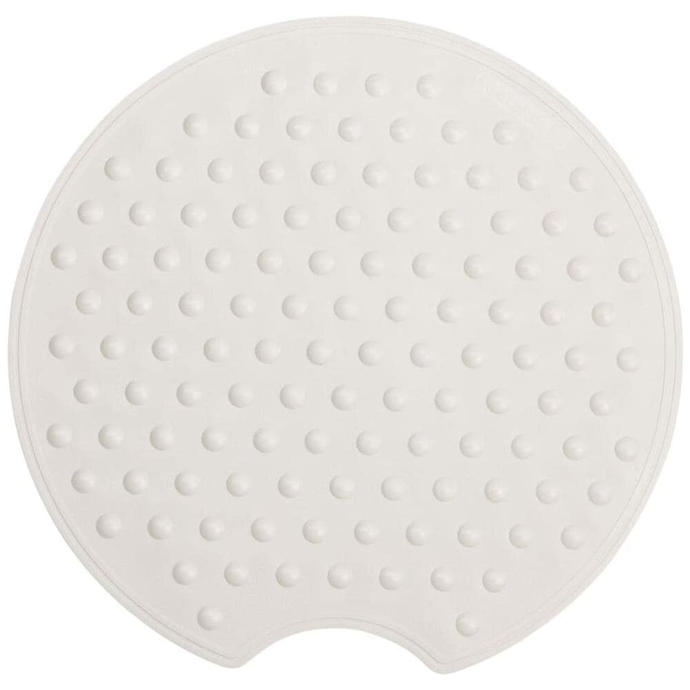 Tappetino da Bagno Antiscivolo Rotondo 55 cm Bianco - Foto 1
