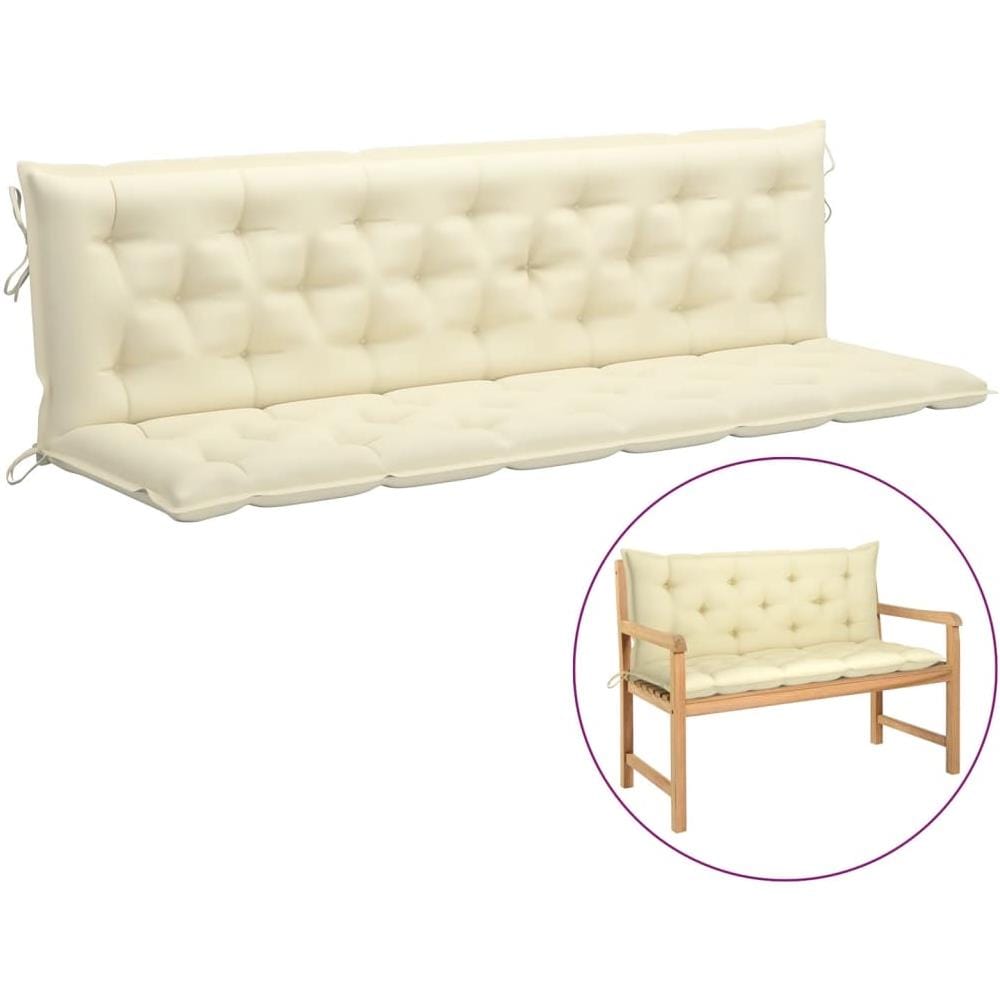 Cuscini Panca Giardino 2pz Bianco Crema 200x50x7 Tessuto Oxford - Foto 1