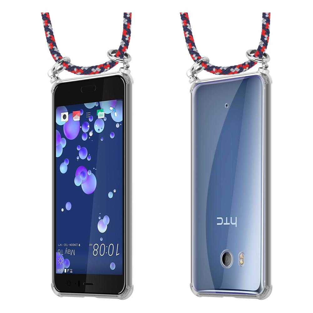 Catena Di Telefoni Cellulari Compatibile Con Htc Ocean / U11 In Rosso Blu Bianco - Coperchio Protettivo In Silicone Con Anelli D'argento, Cinturino In Corda E Custodia Staccabile - Foto 8