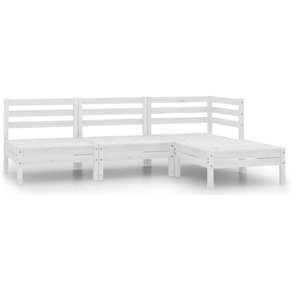 Set Divani da Giardino 4 pz in Legno Massello di Pino Bianco - Foto 1