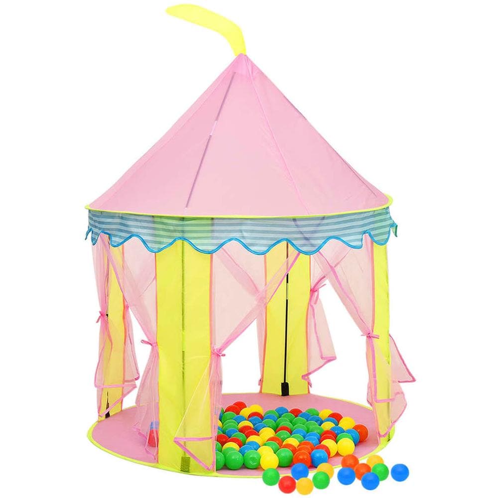Tenda Da Gioco Per Bambini Rosa Con 250 Palline 100x100x127 Cm - Foto 2