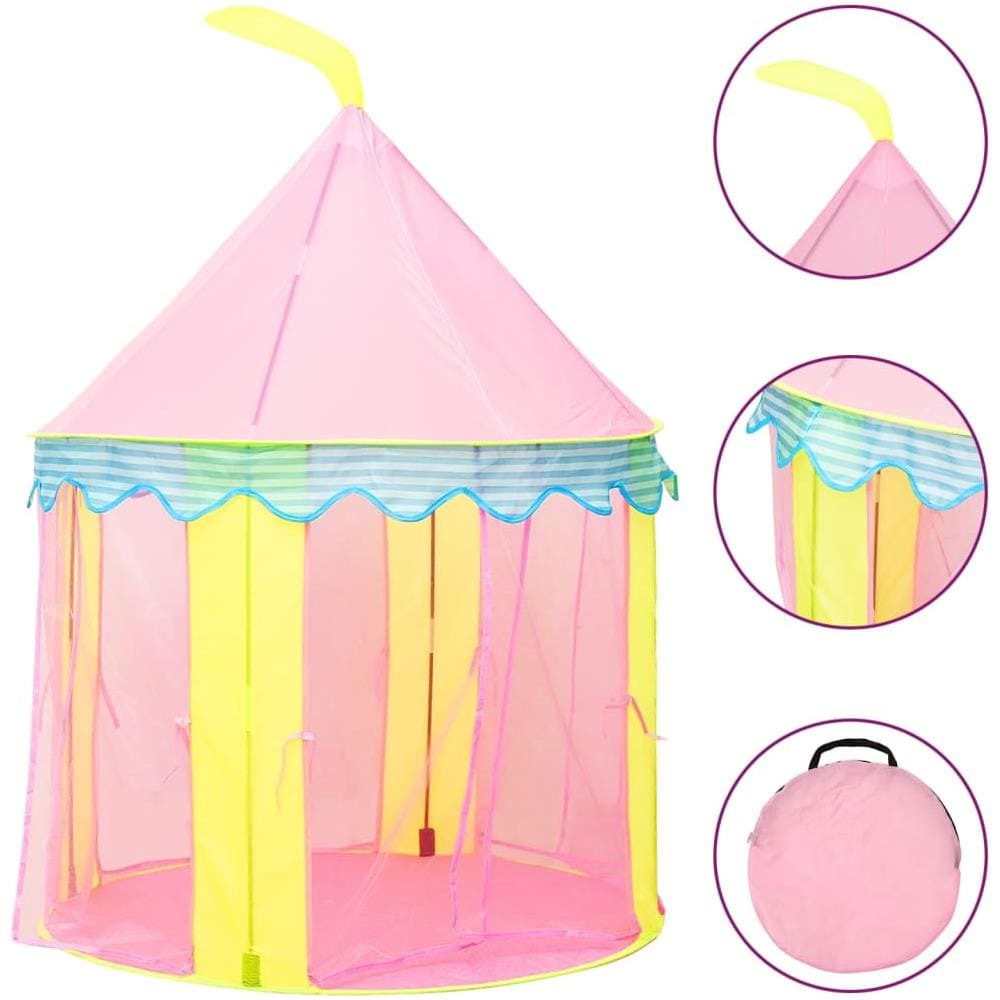 Tenda Da Gioco Per Bambini Rosa Con 250 Palline 100x100x127 Cm - Foto 3