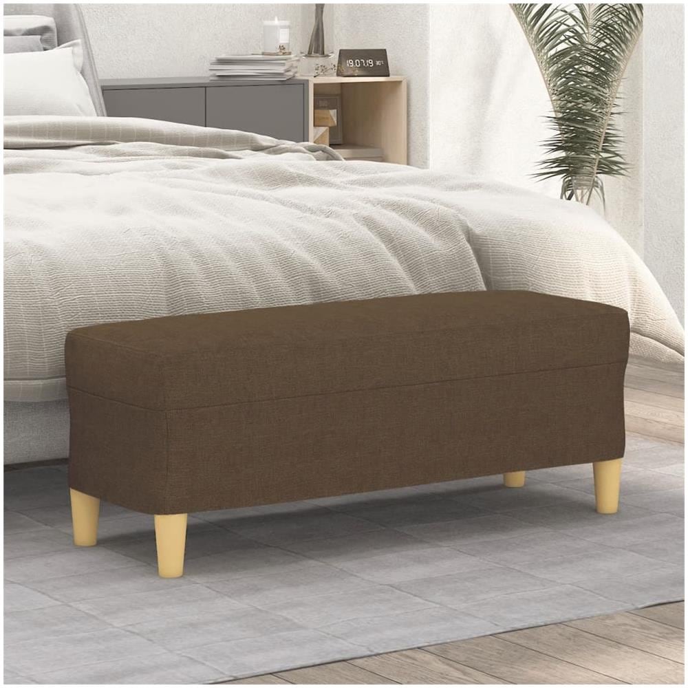 Panca Marrone 100x35x41 Cm In Tessuto - Foto 1