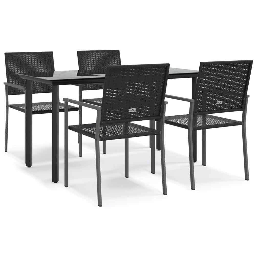 Set Da Pranzo Da Giardino 5 Pz In Polyrattan E Acciaio - Foto 2