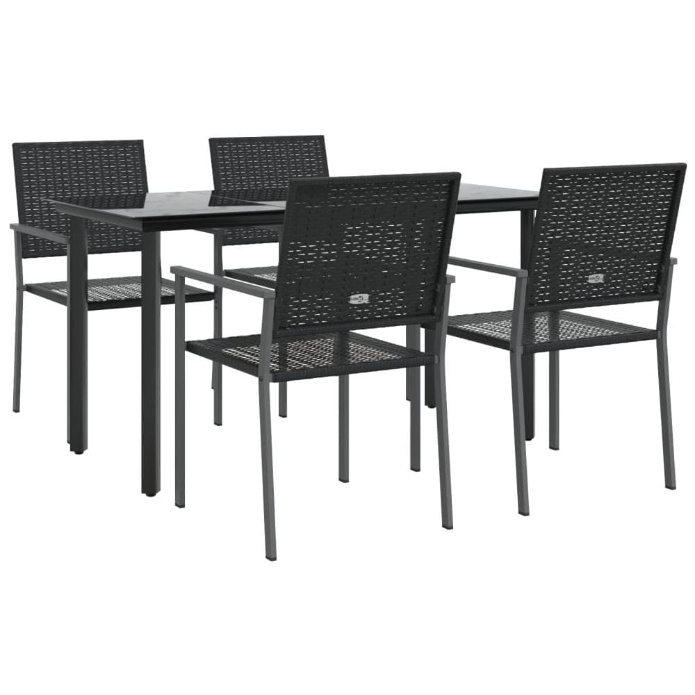 Set Da Pranzo Da Giardino 5 Pz In Polyrattan E Acciaio - Foto 3