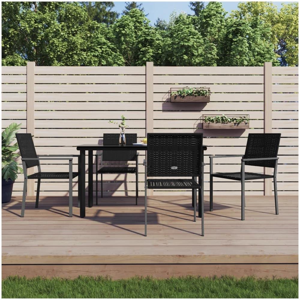 Set Da Pranzo Da Giardino 5 Pz In Polyrattan E Acciaio - Foto 1
