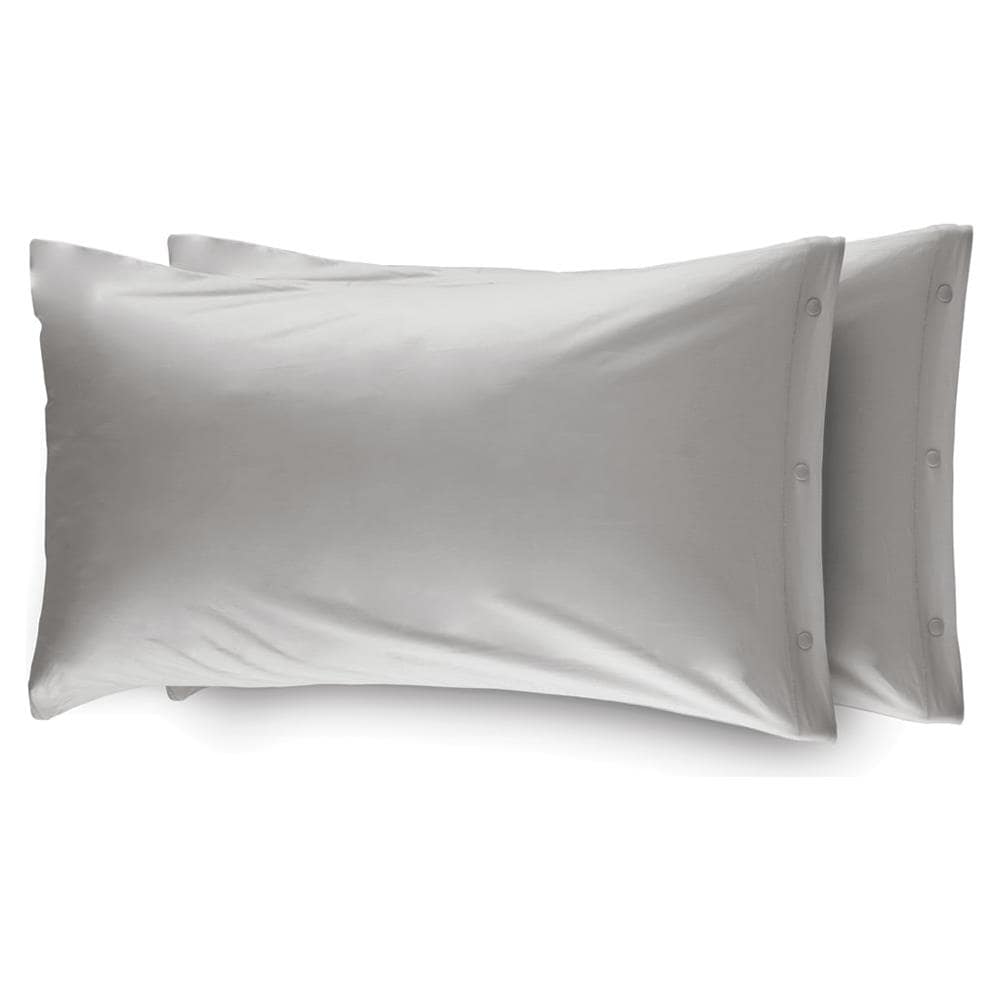 Completo Lenzuola Made In Italy In Puro Cotone Tinta Unita Varie Colorazioni Matrimoniale Grigio - Foto 5