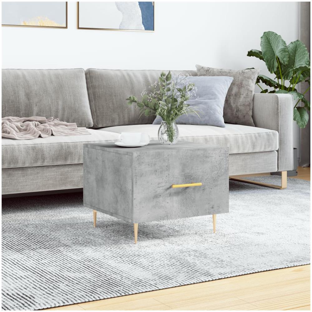Tavolino Salotto Grigio Cemento 50x50x40 Cm Legno Multistrato - Foto 1