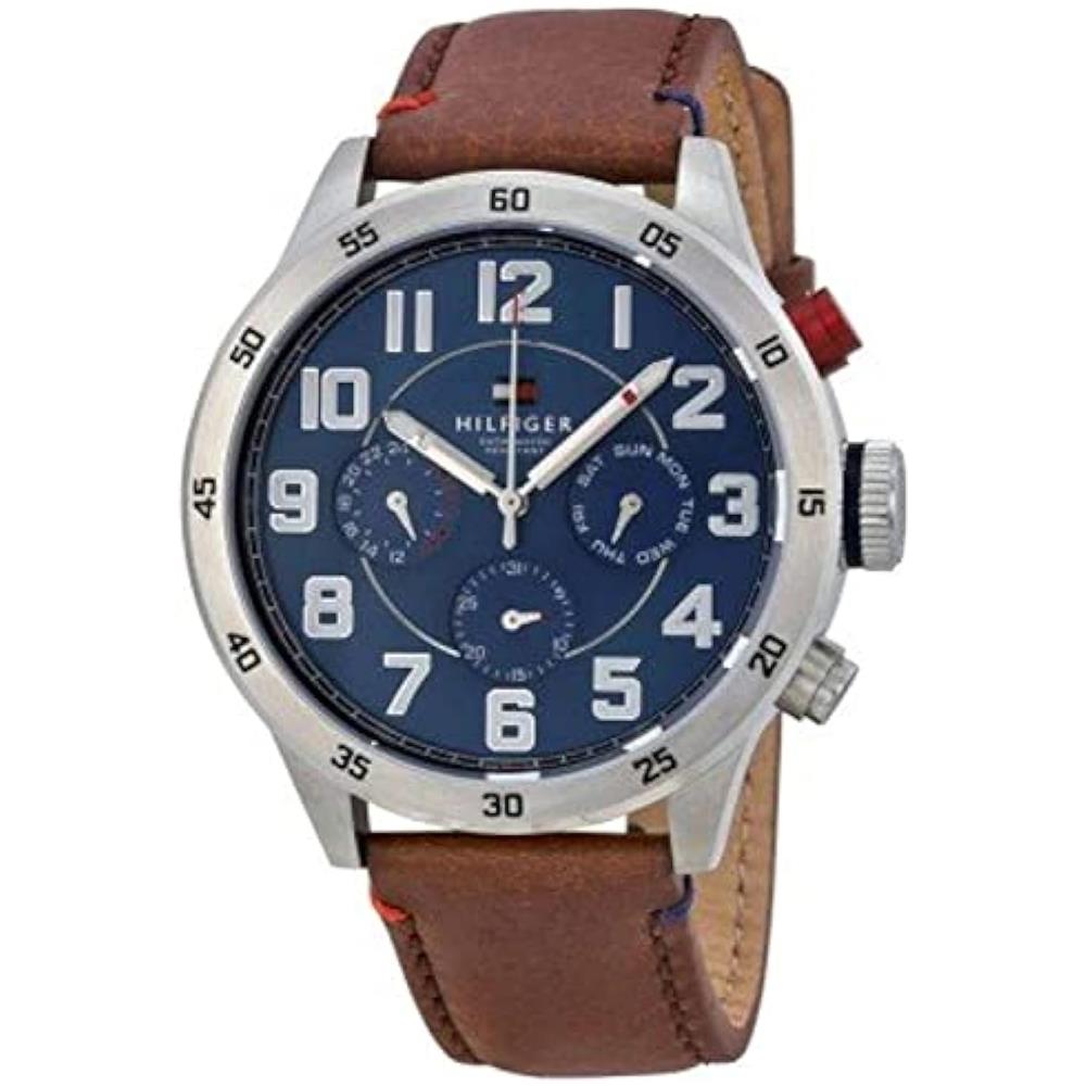 Orologio Analogico Da Uomo (quadrante Blu Cinturino Color Marrone), Blu, Cinturino, Blu, Cinturino - Foto 2