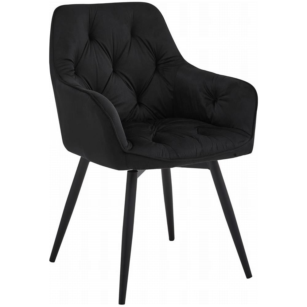 LUKK360 Sedia girevole in velluto - Nero x 1 - Foto 2