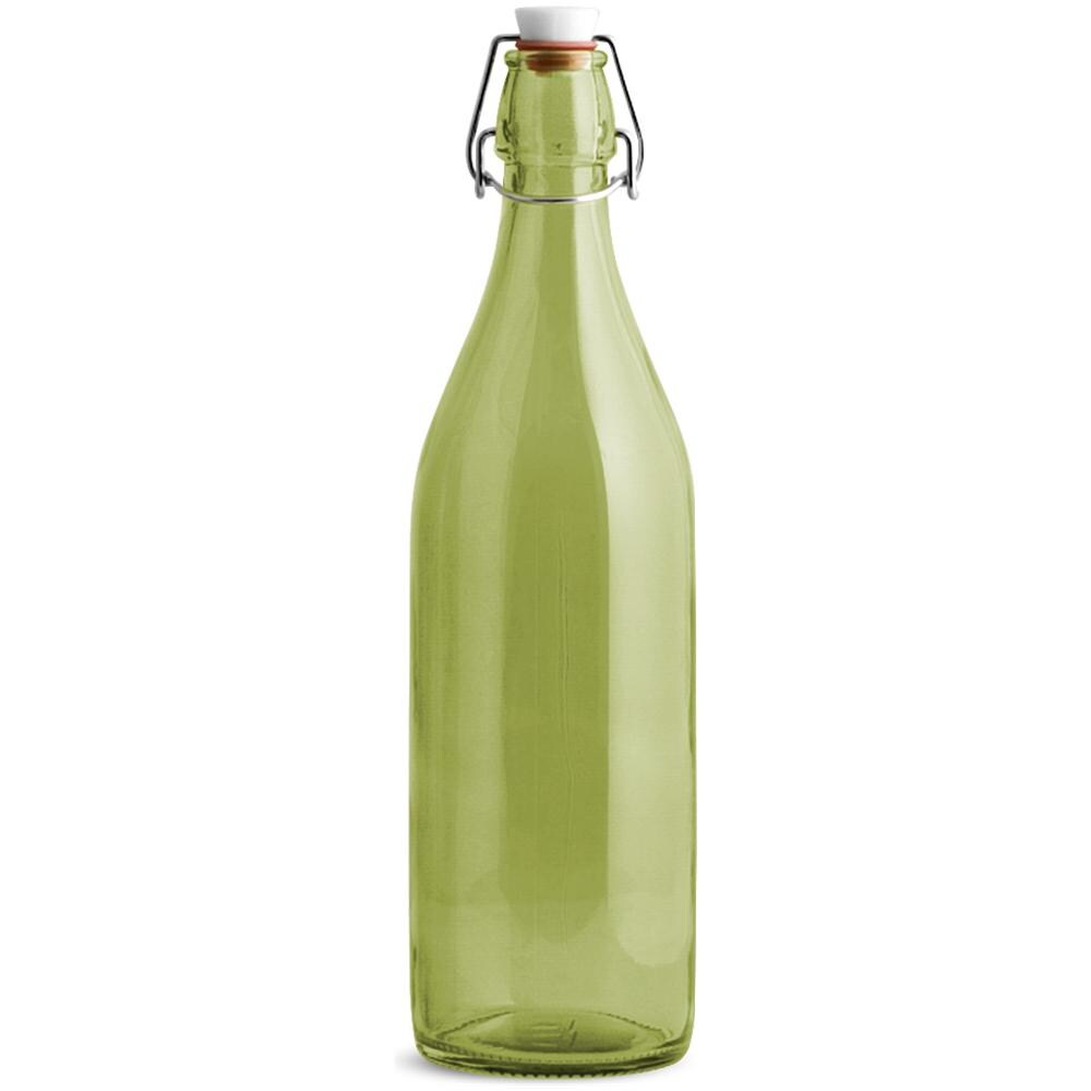 Set 6 Bottiglie Vetro Giara Lt 1 Spr / verde Brocche Tavola Bottiglie - Foto 1