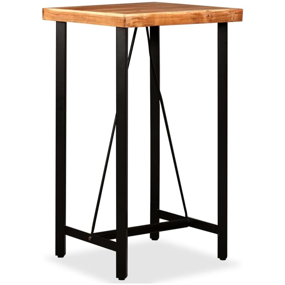 Tavolino da Bar in Legno Massello di Acacia 60x60x107 cm - Foto 1