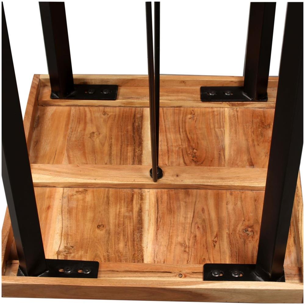 Tavolino da Bar in Legno Massello di Acacia 60x60x107 cm - Foto 7