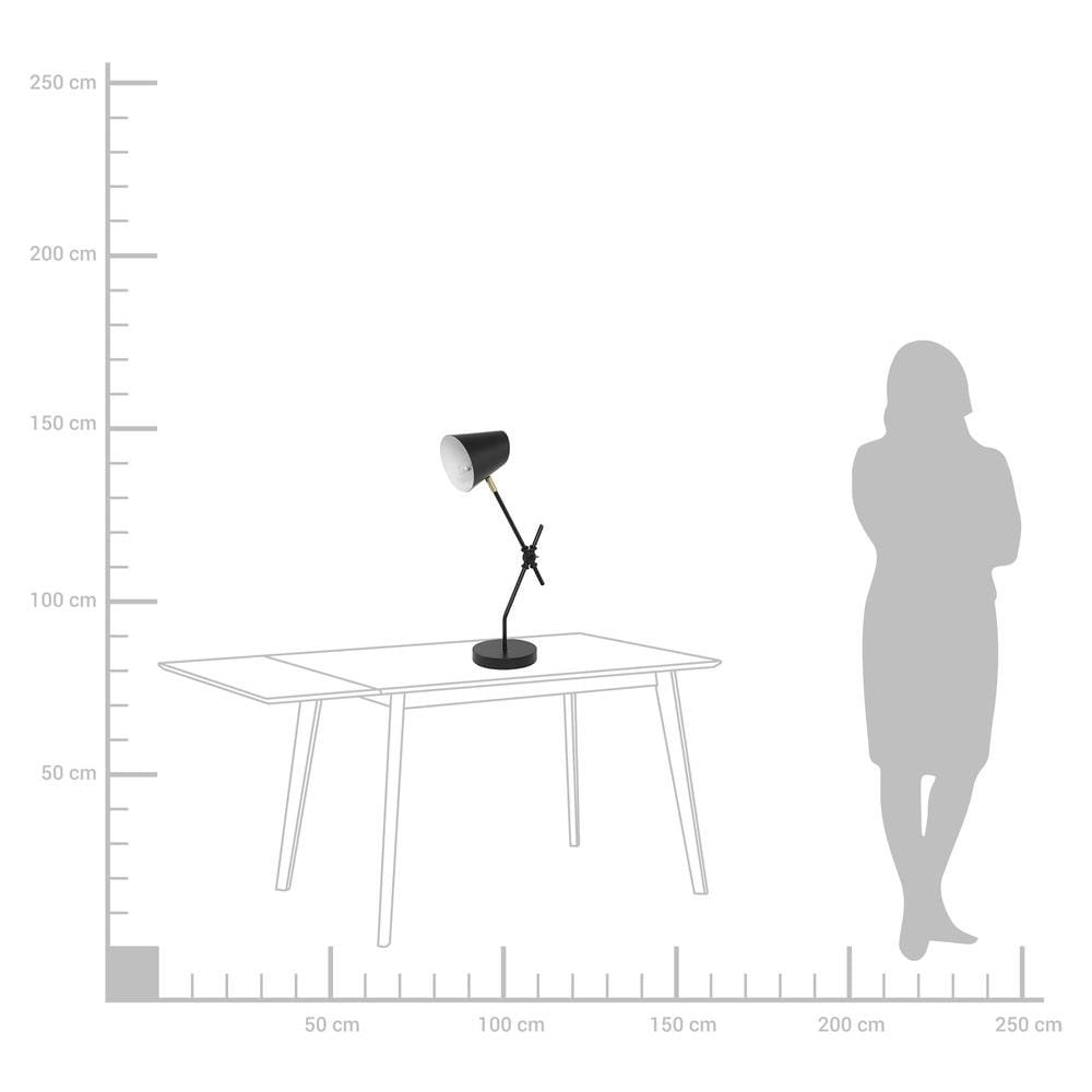 Lampada Da Tavolo E Comodino Nera Horton - Foto 2