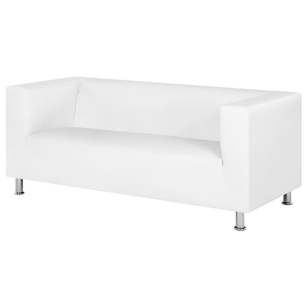 Divano 3 Posti In Pelle Sintetica Bianca Floro - Foto 2