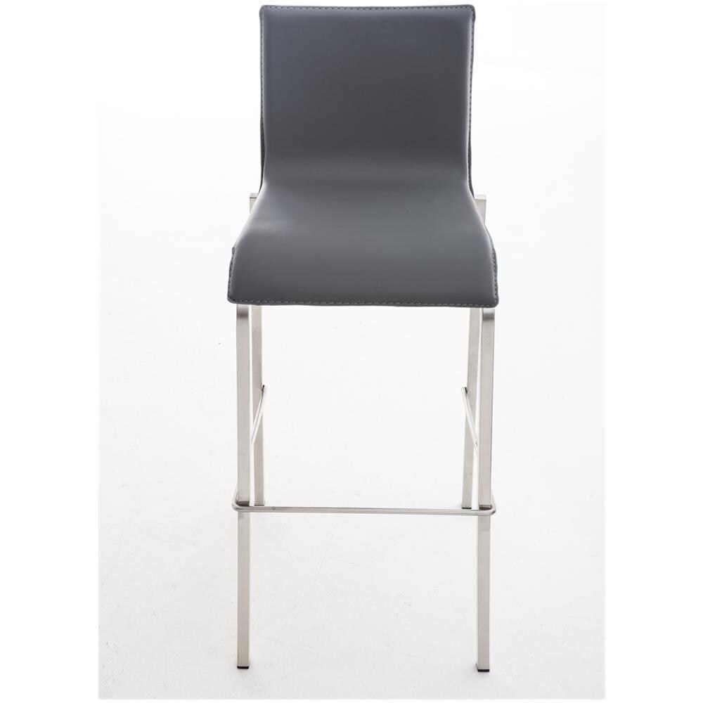 Sgabello Bar Impilabile Avola In Acciaio E Similpelle I Sedia Alta Da Cucina Con Schienale Altezza Seduta 78 CM Grigio - Foto 2